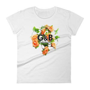 Women's short sleeve ( petite )rose G&B t-shirt - righteous-and-dope